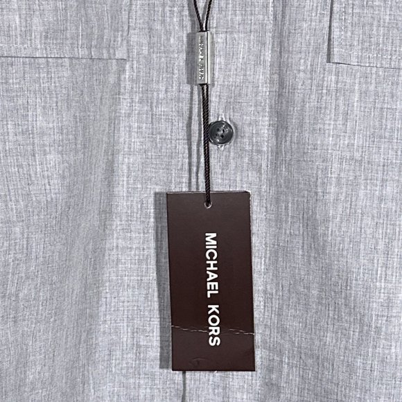 Michael Kors Slim Fit Button Up Long Sleeve‎ Heather Gray Shirt Size XXL - Picture 8 of 13